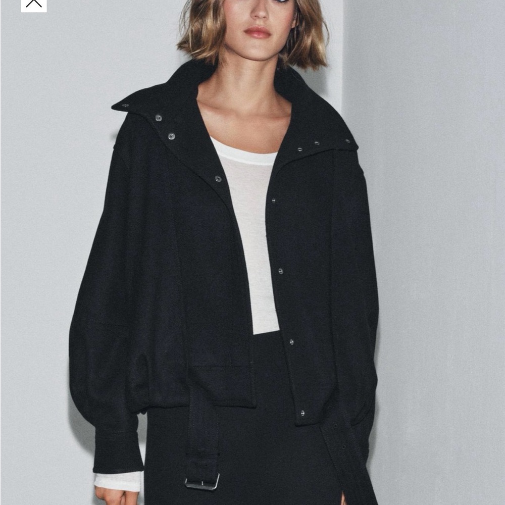 Zara Black Bomber Jacket